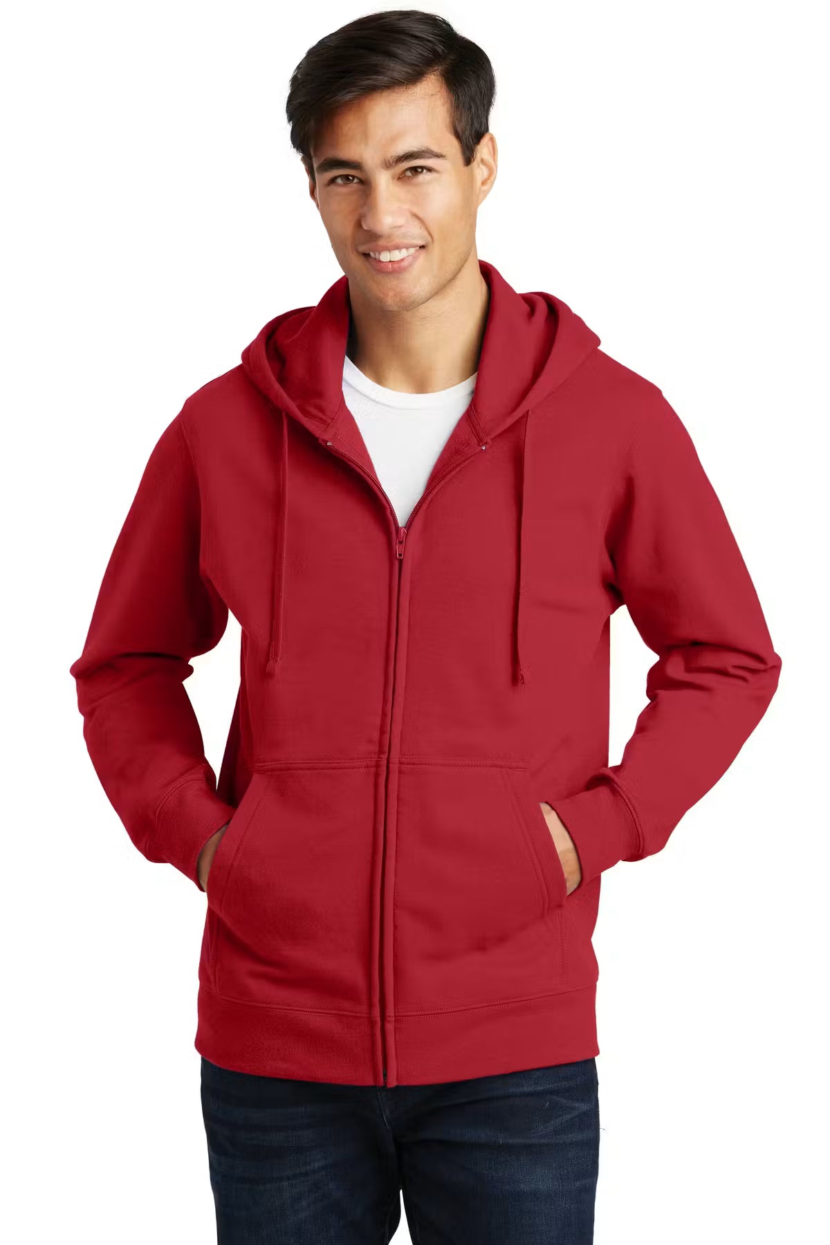Port & Company PC850ZH - Unisex FF Fleece Full-Zip Hoodie - Custom Logo - 4" LEFT CHEST PRINT (Copy)