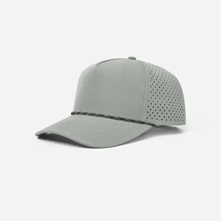 Foremost 6526P -5 Panel Laser Performance Rope Hat – Grey K101-20 - Customized with Your Logo