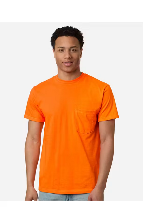 Tultex Pocket T-Shirt - Custom Logo - 4" Left Chest + Full Back Print