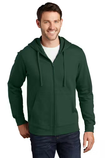Port & Company PC850ZH - Unisex FF Fleece Full-Zip Hoodie - Custom Logo - 4" LEFT CHEST PRINT (Copy)