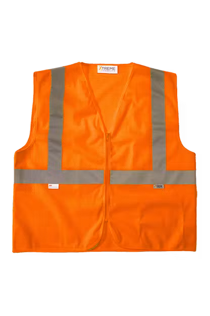 Xtreme Visibility XVSV3310MZ - Value Class 2 Zip Mesh Vest - 4" LEFT CHEST + FULL BACK PRINT