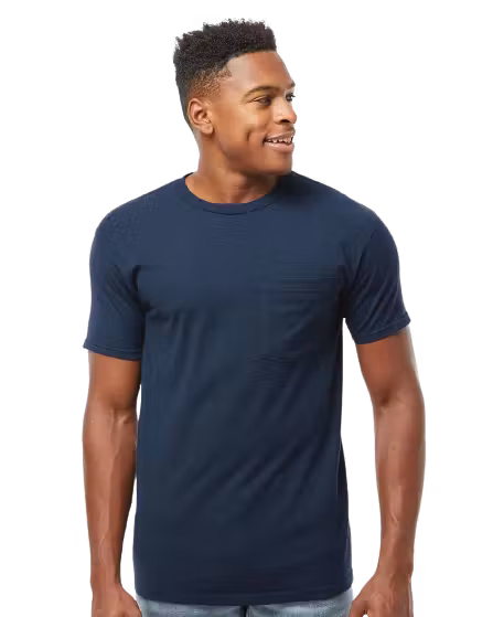 Tultex Pocket T-Shirt - Custom Logo - 4" Left Chest + Full Back Print