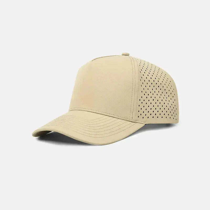 Foremost 6526 - 5 Panel Laser Performance Hat – Khaki - Customized with Your Logo