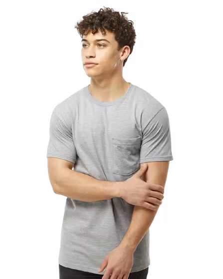Tultex Pocket T-Shirt - Custom Logo - 4" Left Chest + Full Back Print