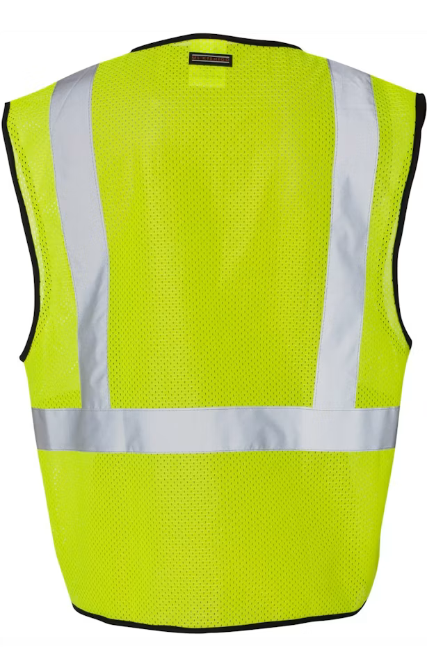 ML Kishigo 1519-1520 - Class 2 Economy Vest with Zippered Front - Custom Logo - 4" LEFT CHEST + FULL BACK PRINT (Copy)