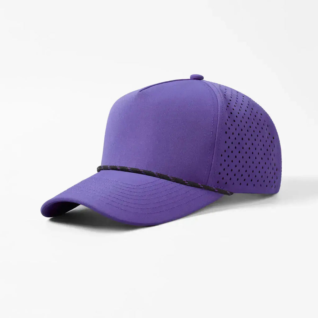 Foremost 6526P - 5 Panel Laser Performance Rope Hat – Purple K103-24 - Customized with Your Logo