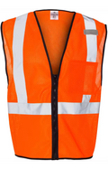 ML Kishigo 1519-1520 - Class 2 Economy Vest with Zippered Front - Custom Logo - 4" LEFT CHEST + FULL BACK PRINT (Copy)
