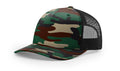 Richardson 112 PFP  5-Panel Trucker Hat – Green Camo/Black - Customized with Your Logo