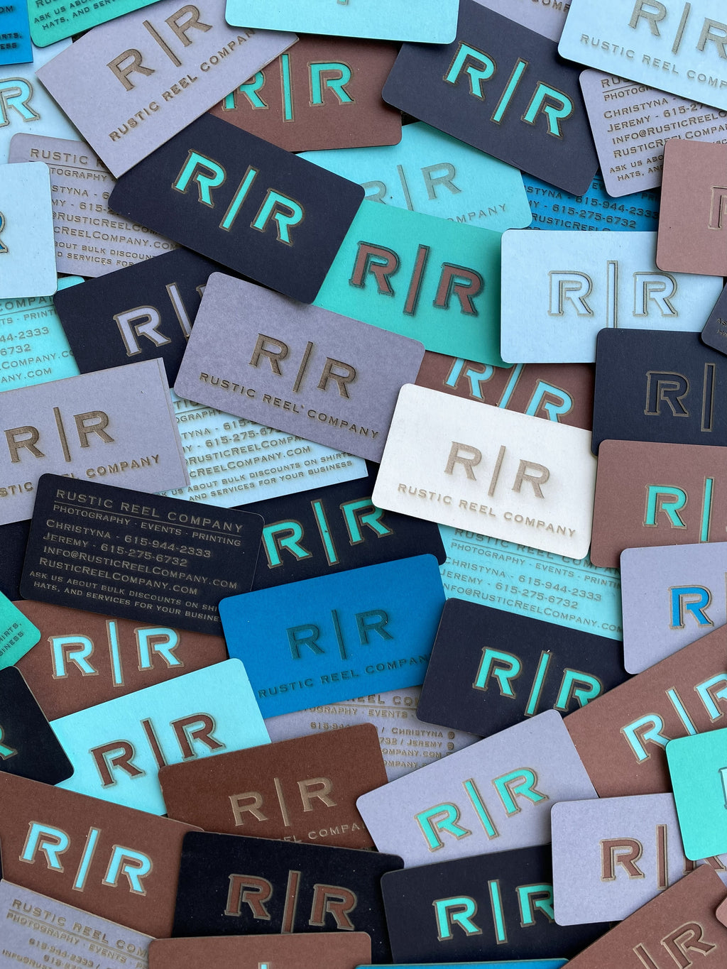 Letter Cutout Laser Engraved Business Cards - Quantity 100