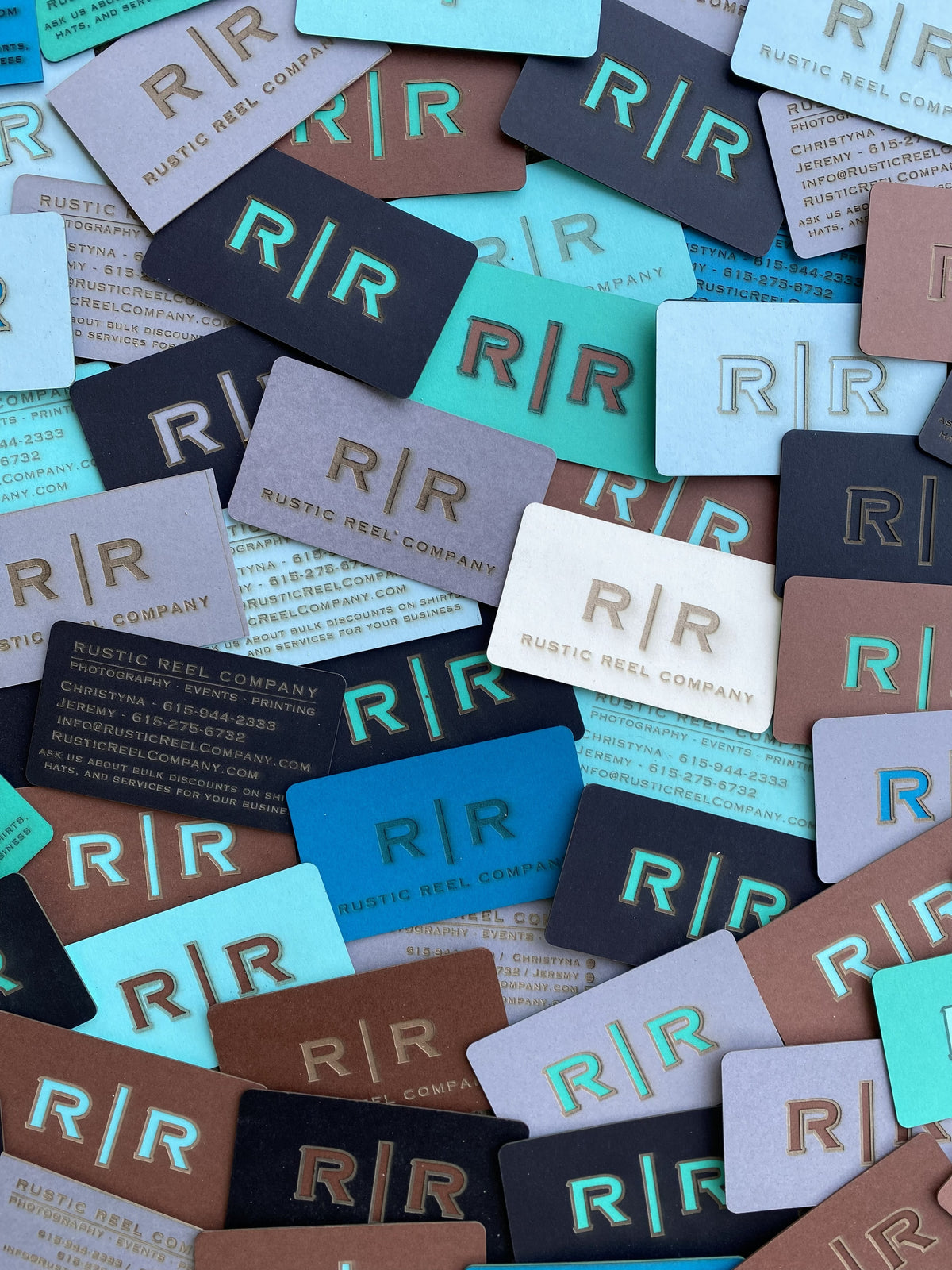 Letter Cutout Laser Engraved Business Cards - Quantity 100