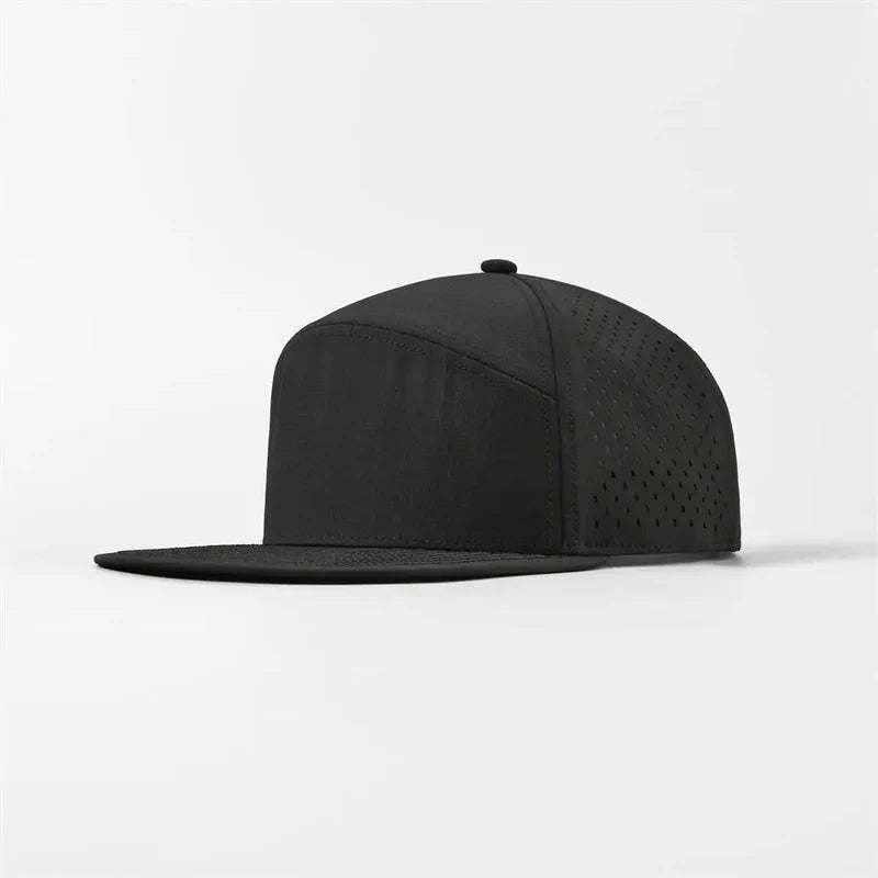 Foremost 6023 Perf Flat Bill Hat – Black - Customized with Your Logo