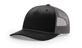 Richardson 112FPR Five Panel Rope Hat – Black/Charcoal/Charcoal - Customized with Your Logo