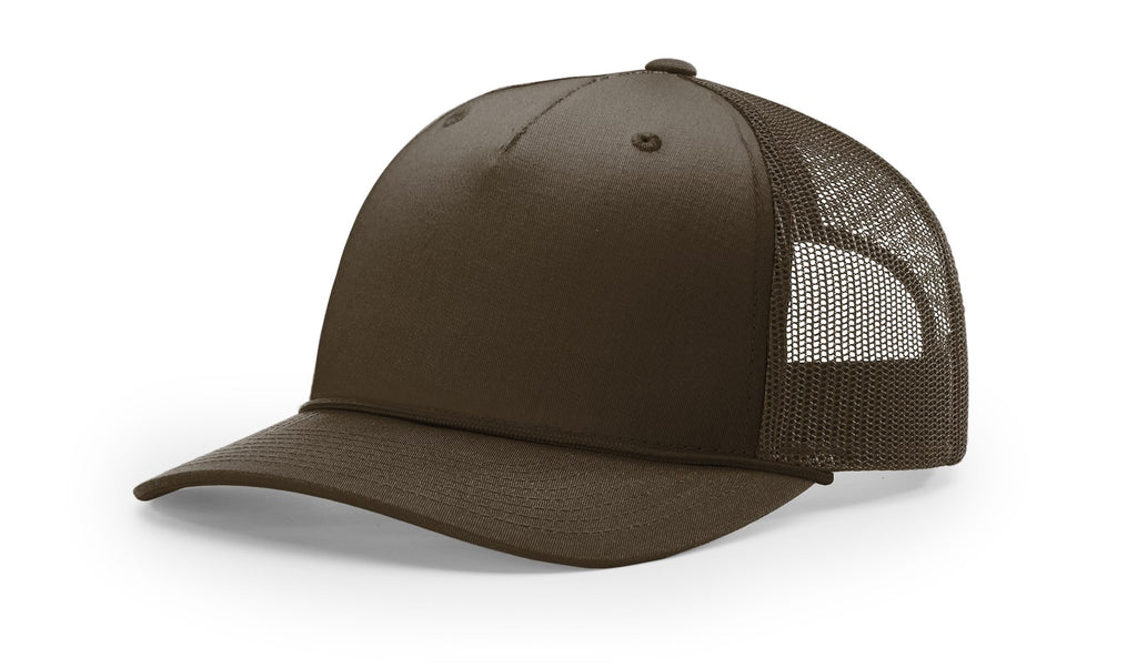 Richardson 112FPR Five Panel Rope Hat – Brown/Brown - Customized with Your Logo
