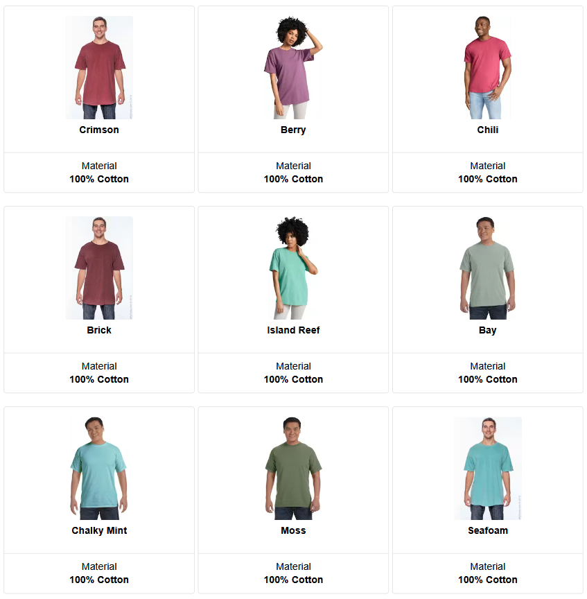 Comfort Colors C1717 - Unisex Cotton T-Shirt - Custom Logo - 4" Left Chest
