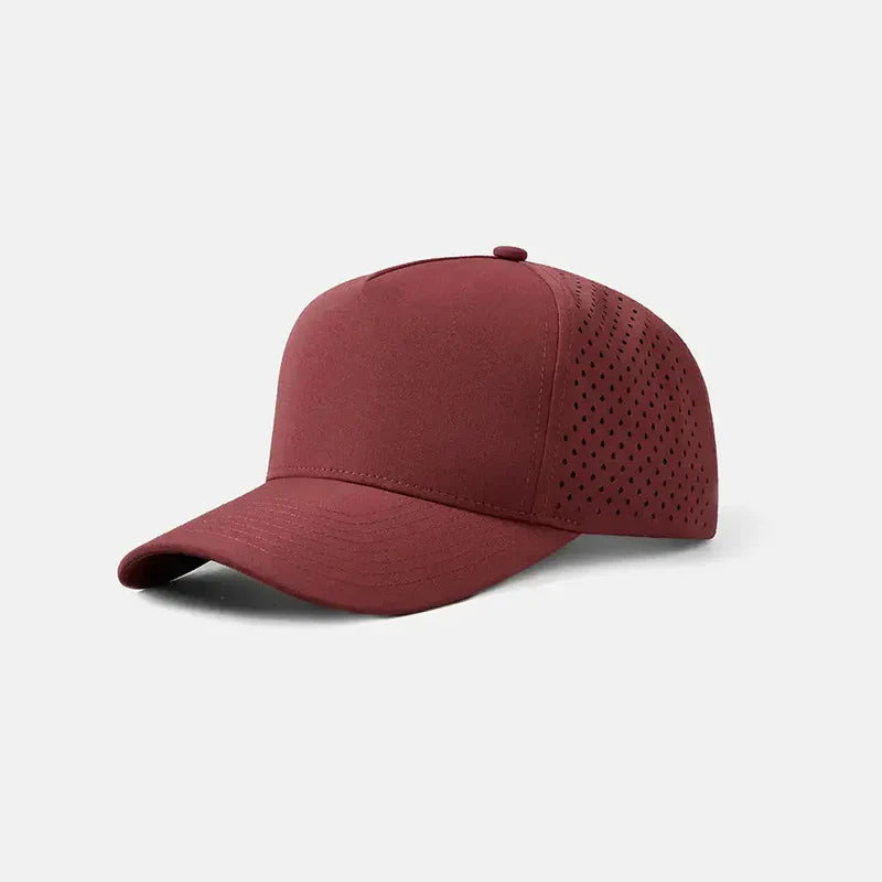 Foremost 6526 - 5 Panel Laser Performance Hat – D.Red - Customized with Your Logo
