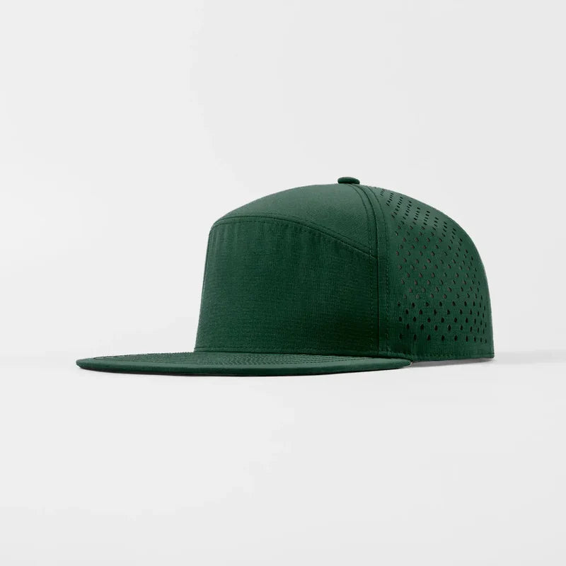 Foremost 6023 Perf Flat Bill Hat – D.green - Customized with Your Logo