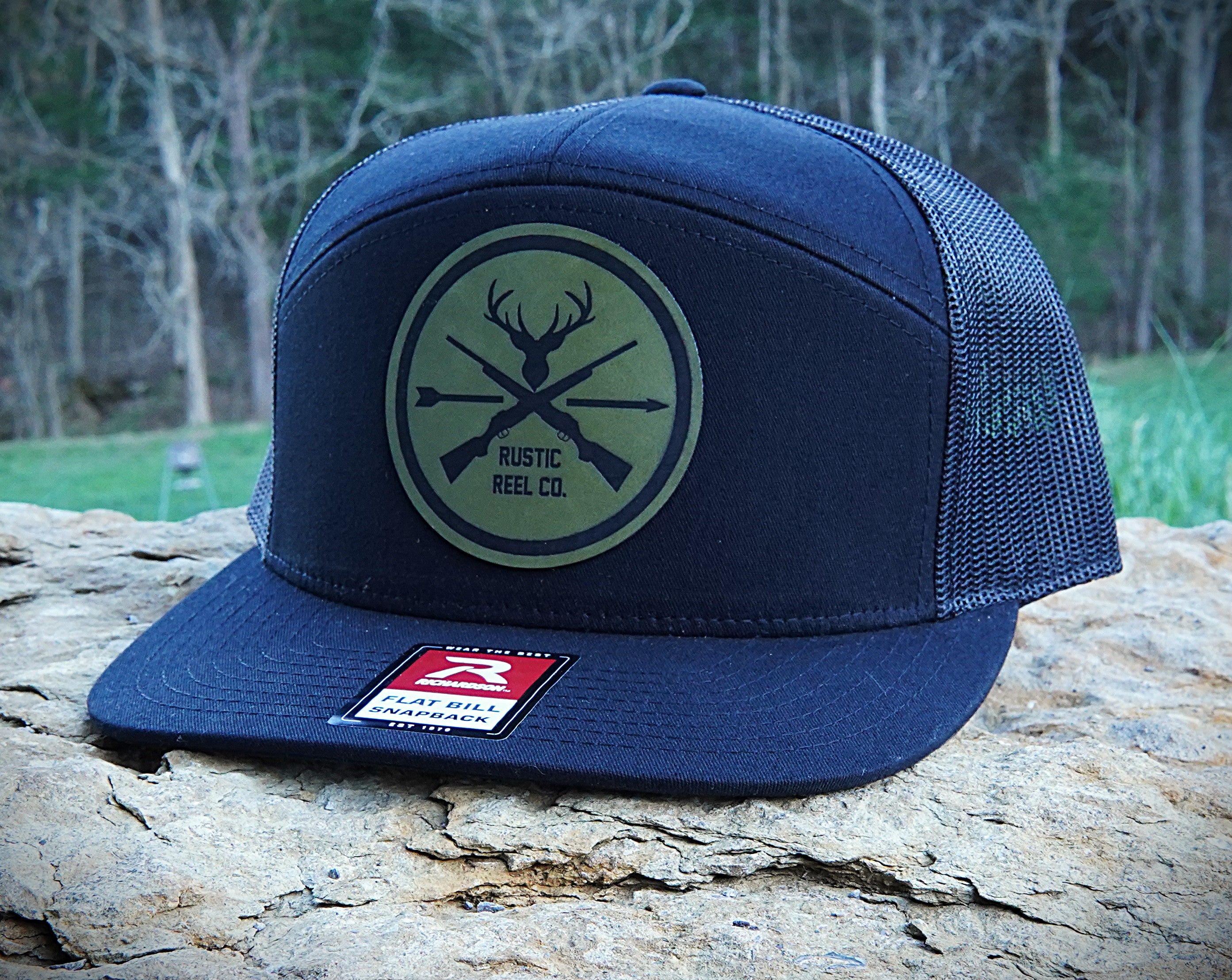 Richardson 168 -  7-Panel Trucker Hat – Black - Customized with Your Logo