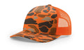 Richardson 112 PFP  5-Panel Trucker Hat – Blaze Duck Camo/Blaze - Customized with Your Logo