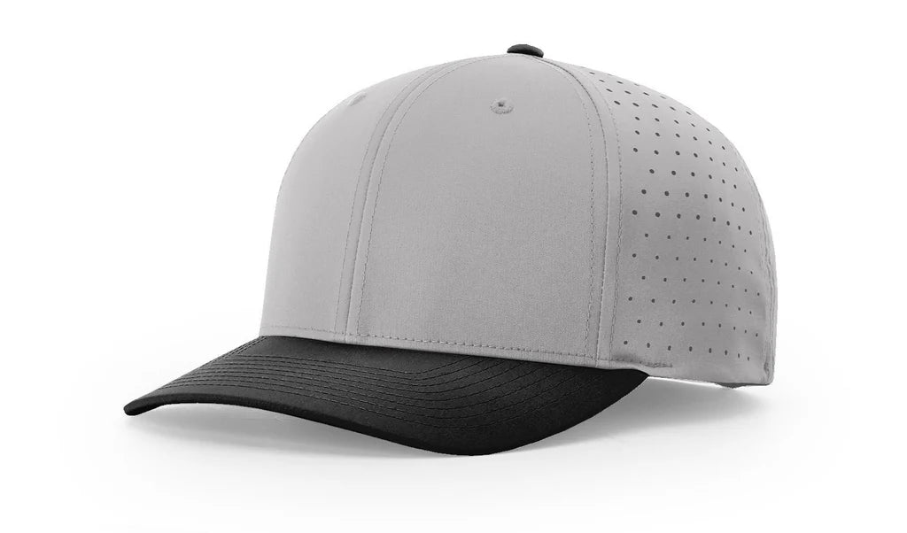 Richardson 632 Laser Perf R-Flex Adjustable Hat –  Grey/Black - Customized with Your Logo