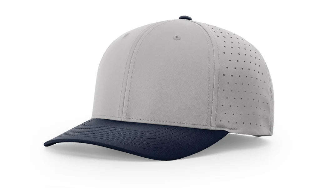 Richardson 632 Laser Perf R-Flex Adjustable Hat –  Grey/Navy - Customized with Your Logo