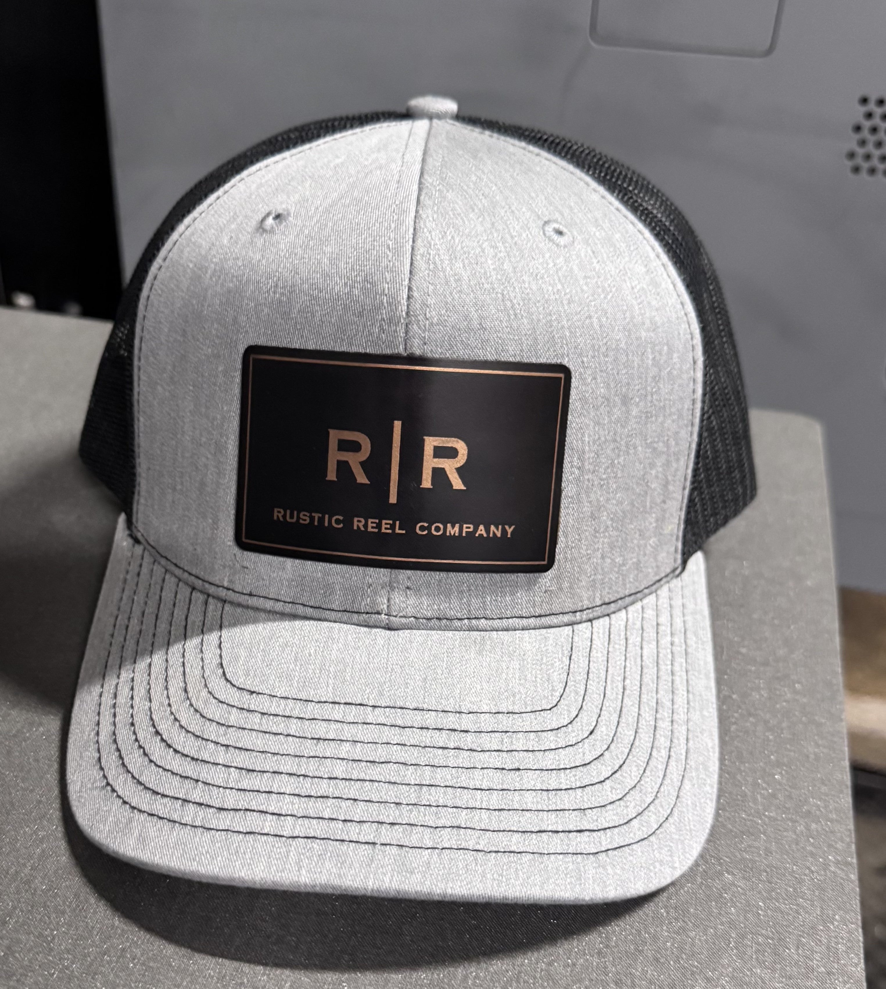 Richardson 112 FP  5-Panel Trucker Hat – Heather Grey/Black - Customized with Your Logo