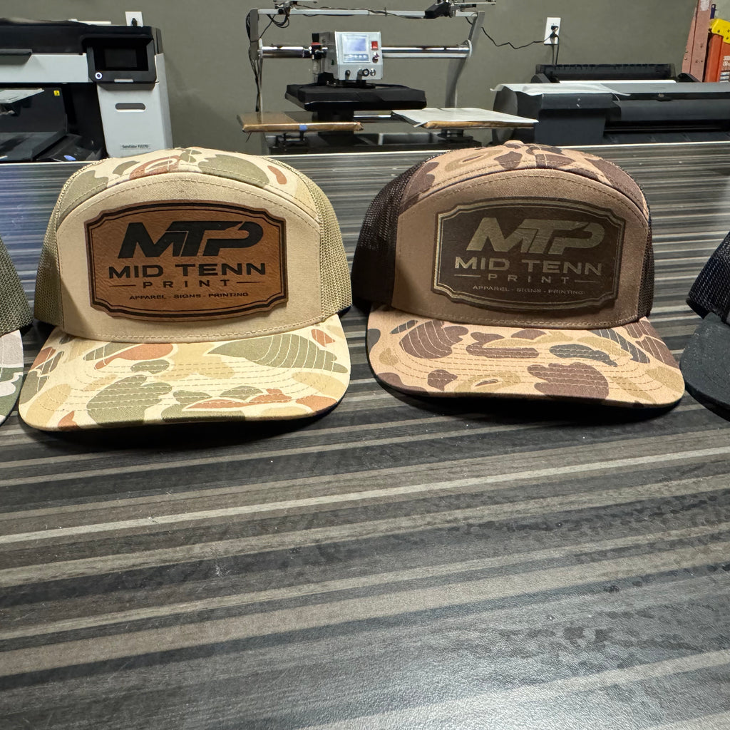 Richardson 168P Printed 7 Panel Trucker Hat – Bark Duck Camo/Brown - Customized with Your Logo