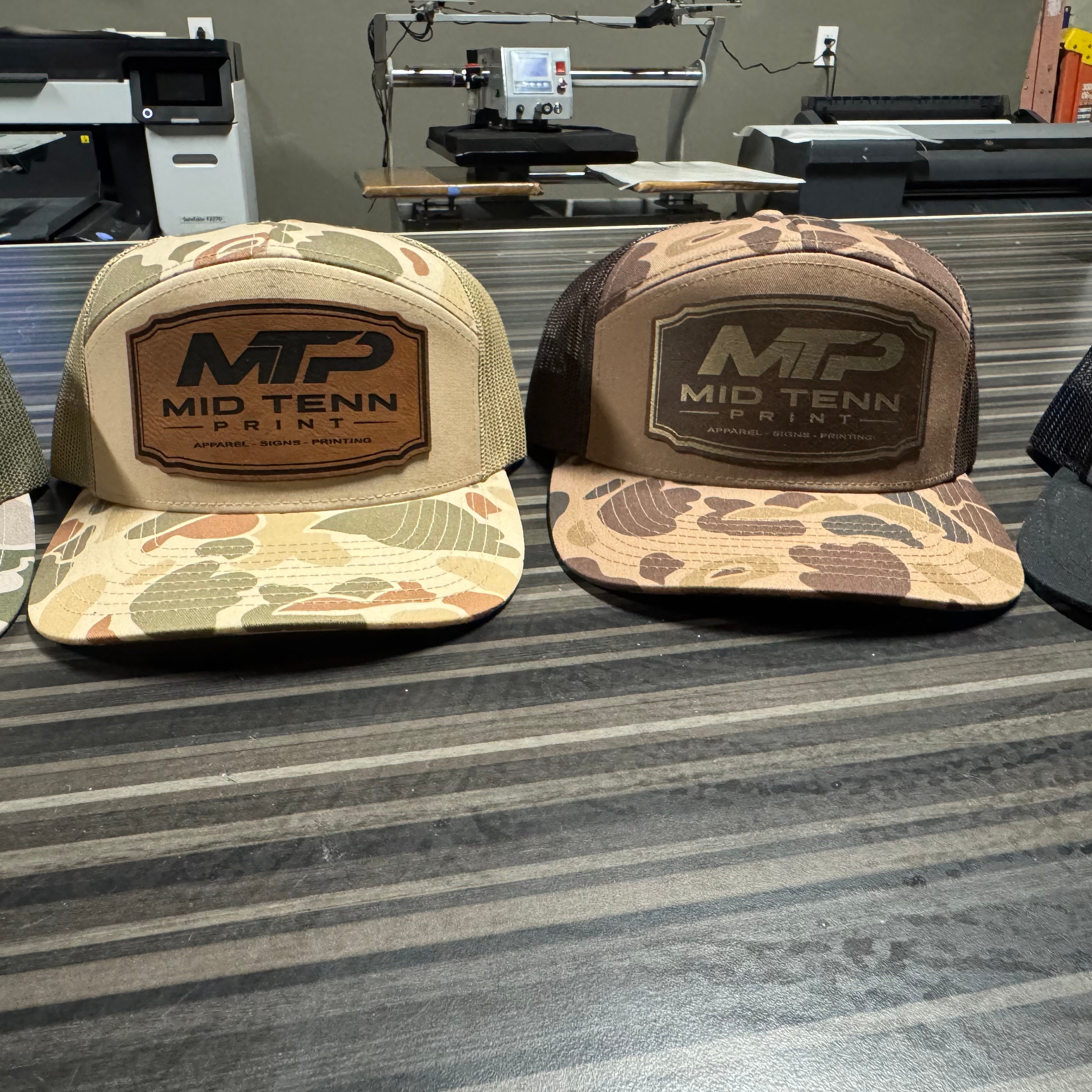 Richardson 168P Printed 7 Panel Trucker Hat – Bark Duck Camo/Brown - Customized with Your Logo