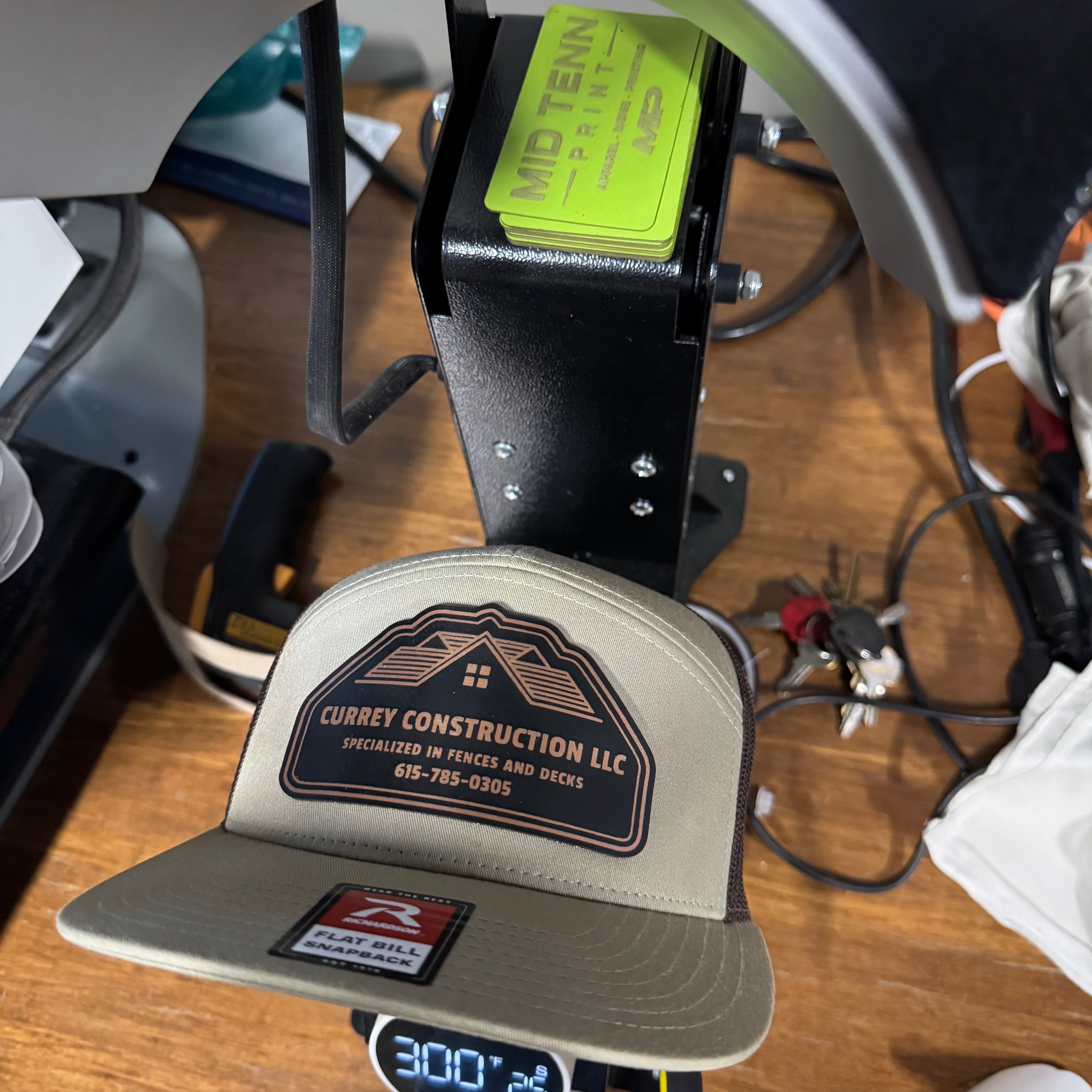 Richardson 168P Printed 7 Panel Trucker Hat – Harvest Duck Camo/Sandstone   - Custom Leather Patch (Copy) (Copy) (Copy)