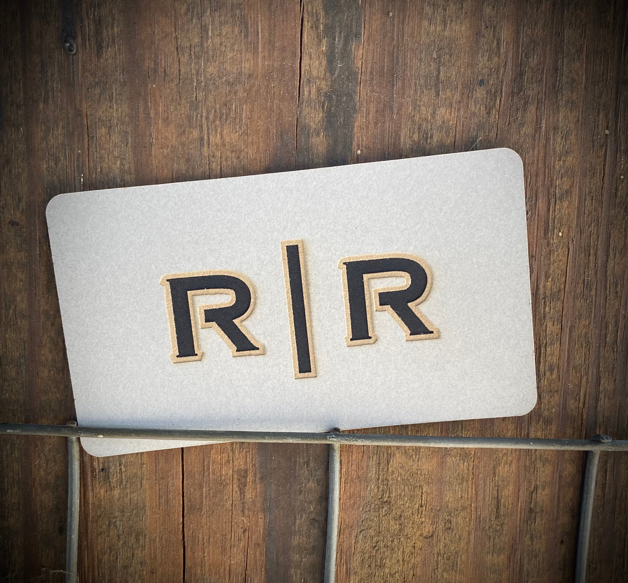 Letter Cutout Laser Engraved Business Cards - Quantity 100