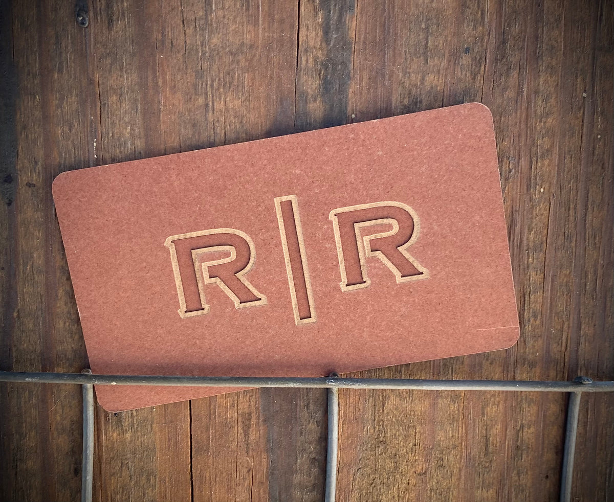 Letter Cutout Laser Engraved Business Cards - Quantity 100