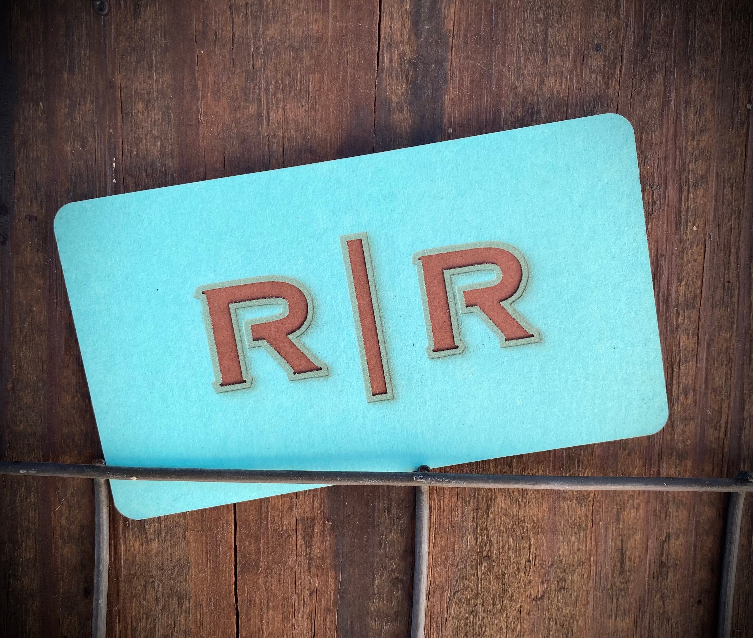 Letter Cutout Laser Engraved Business Cards - Quantity 100