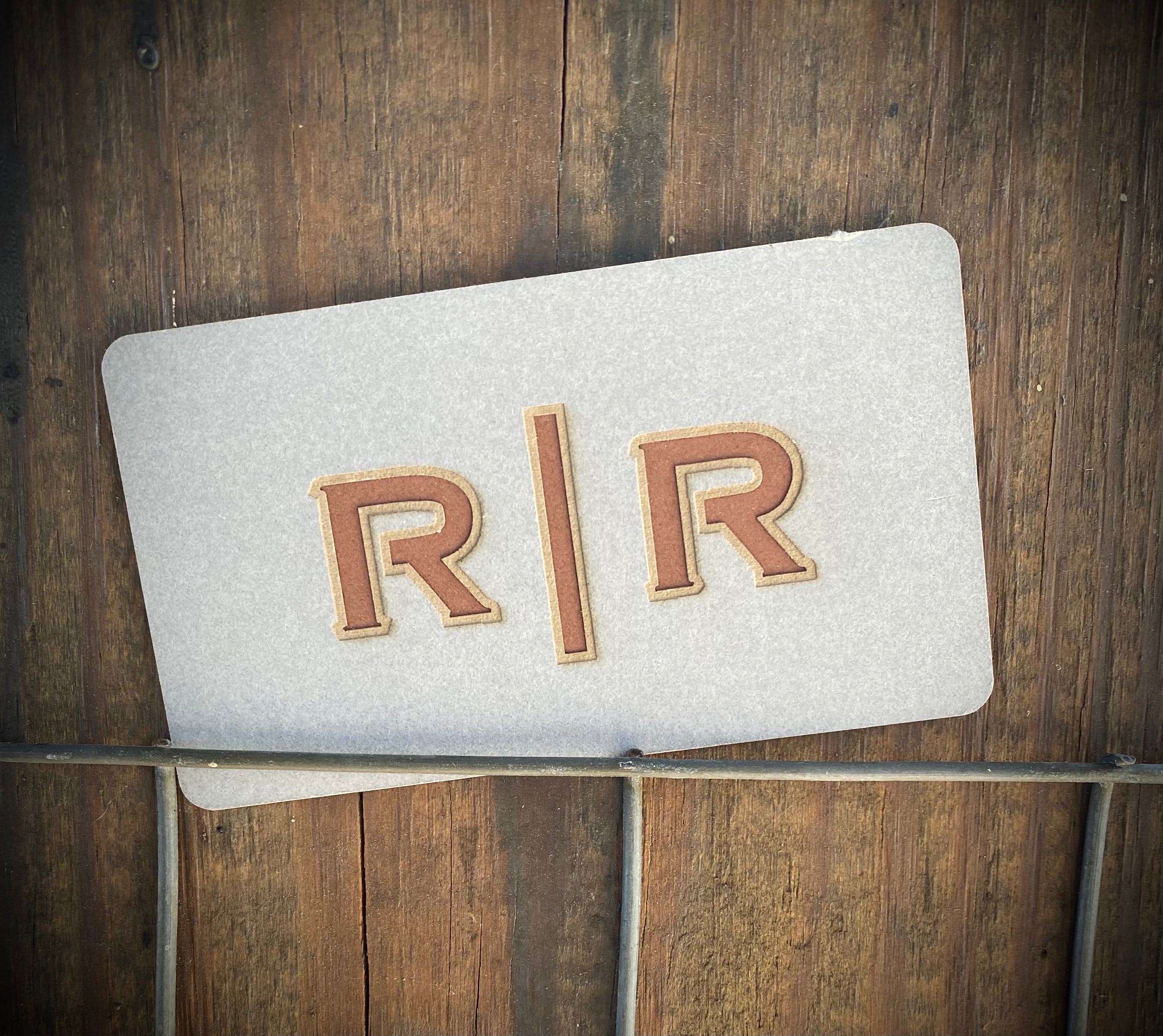 Letter Cutout Laser Engraved Business Cards - Quantity 100