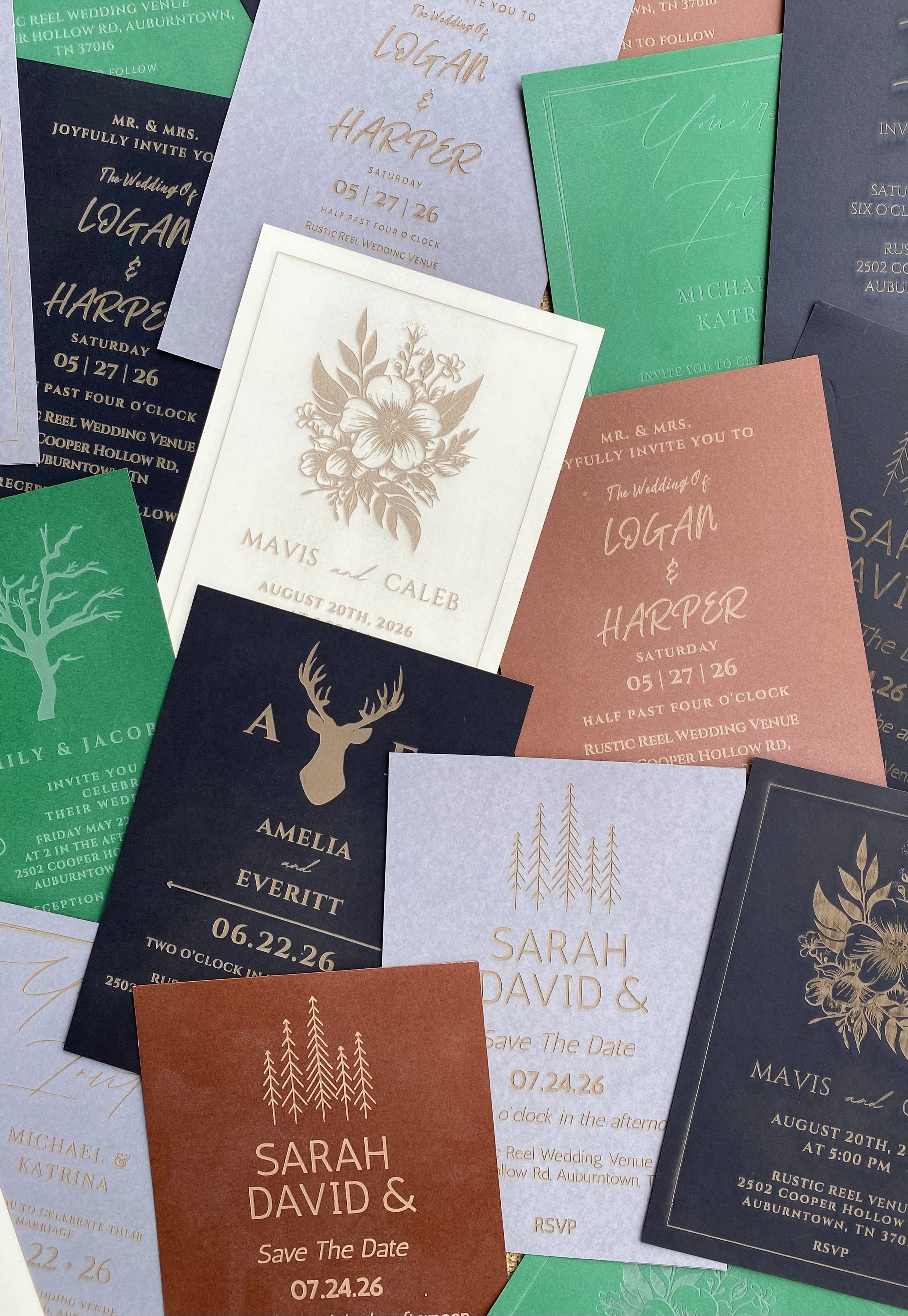 Bagged and Tagged Wedding Invitation Set