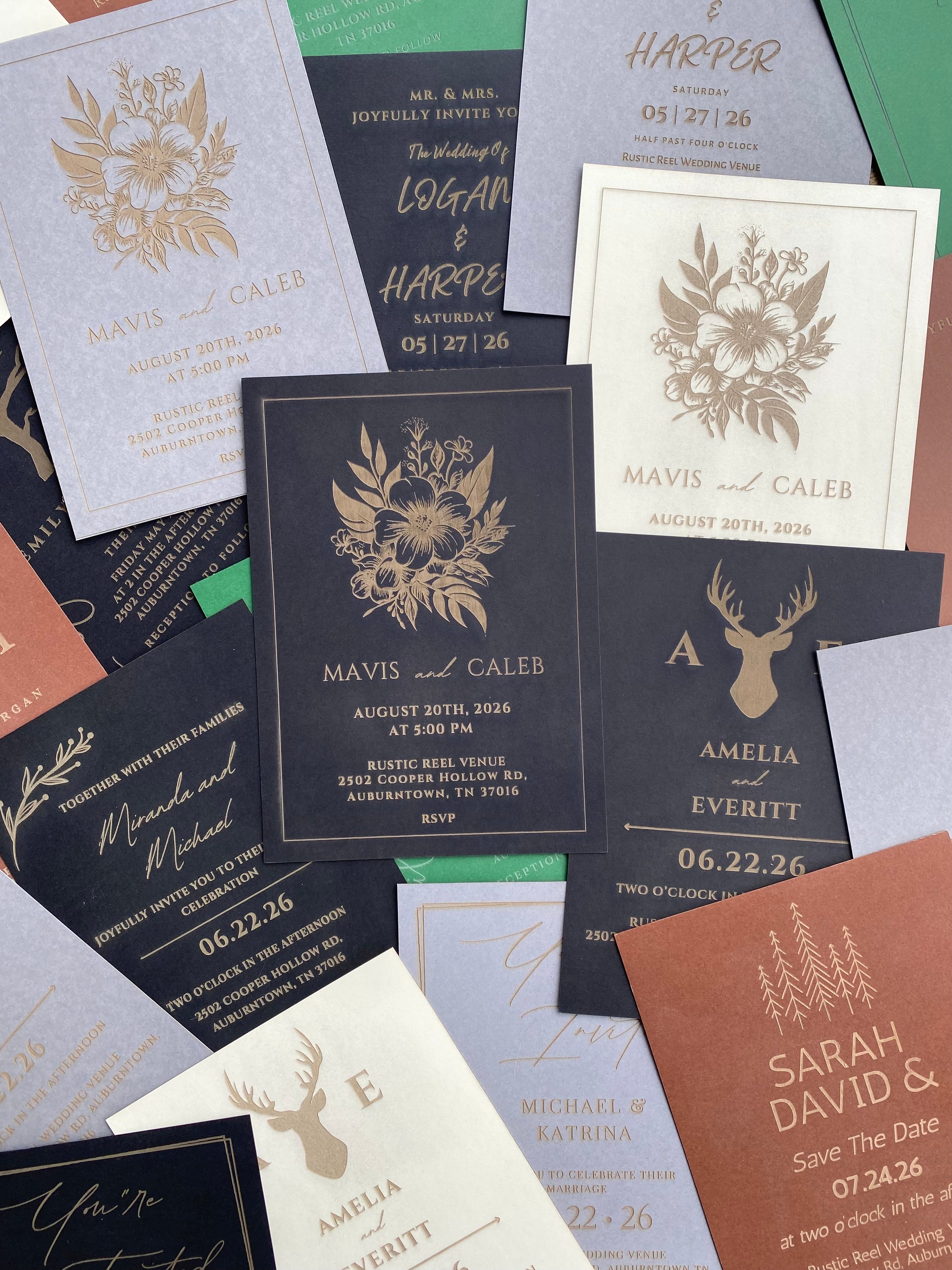 Bagged and Tagged Wedding Invitation Set