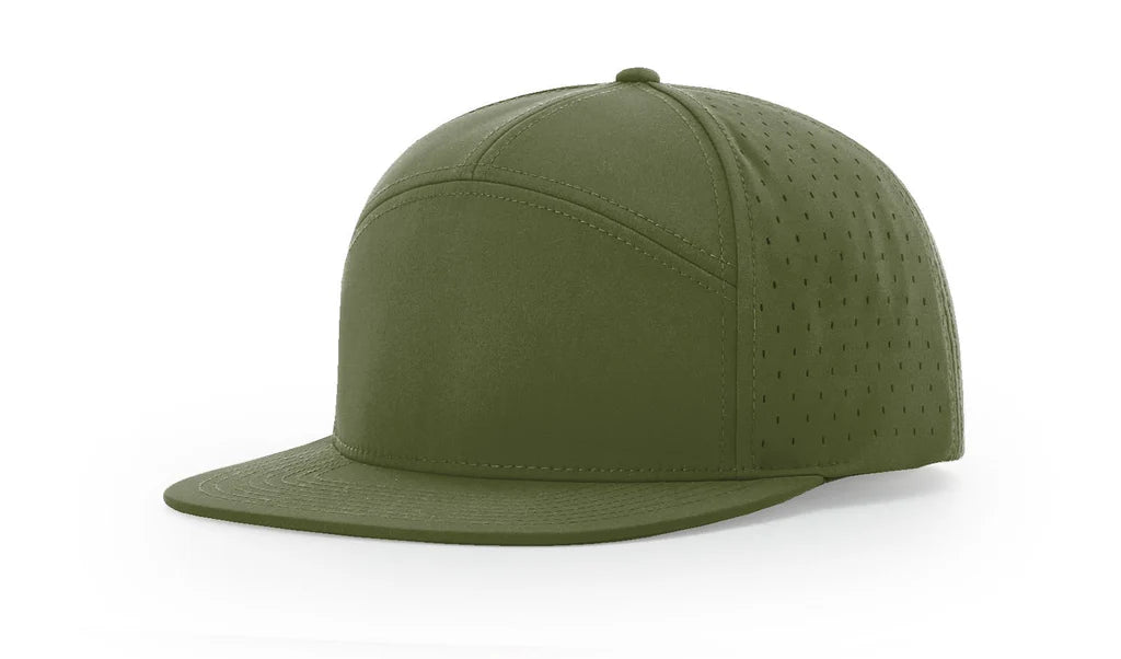 Richardson 169 Cannon Cap 7 Panel Performance Hat – Moss Green - Customized with Your Logo