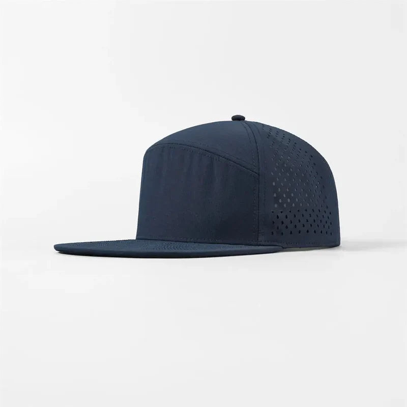 Foremost 6023 Perf Flat Bill Hat – Navy - Customized with Your Logo