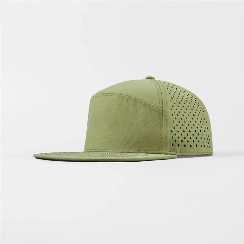 Foremost 6023 Perf Flat Bill Hat – Olive - Customized with Your Logo