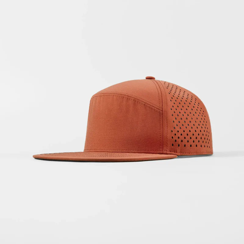 Foremost 6023 Perf Flat Bill Hat – Orange - Customized with Your Logo
