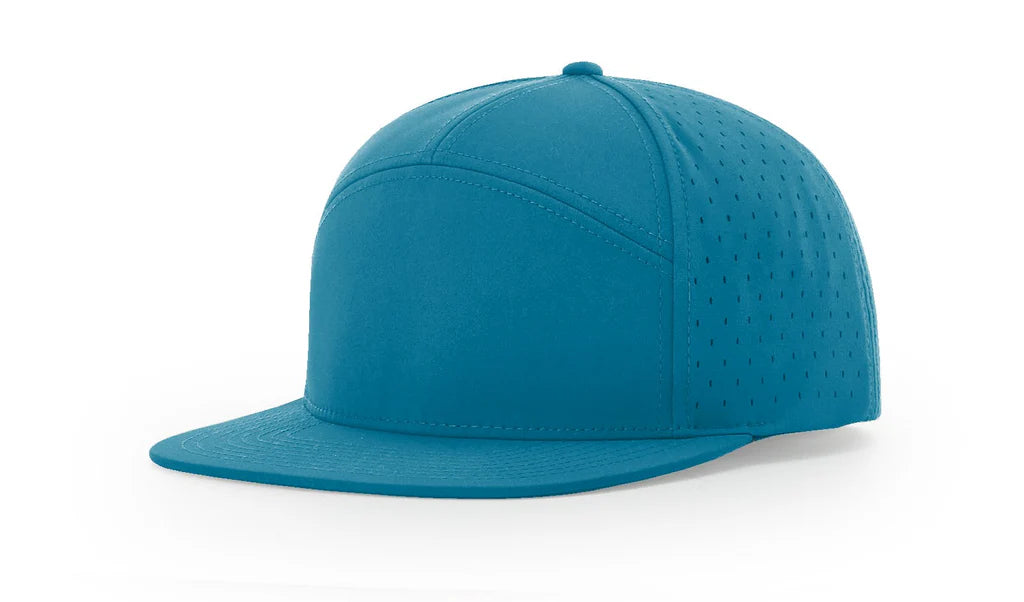 Richardson 169 Cannon Cap 7 Panel Performance Hat – Pool Blue  - Customized with Your Logo