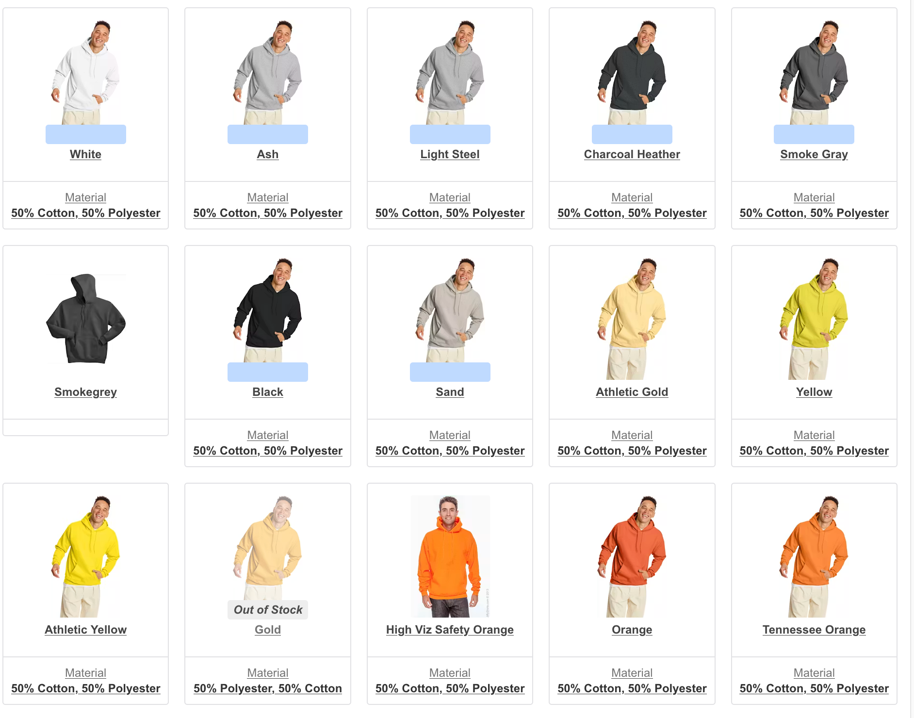 Hanes P170 - Ecosmart 50/50 Pullover Hoodie - Custom Logo - 4" Left Chest Print