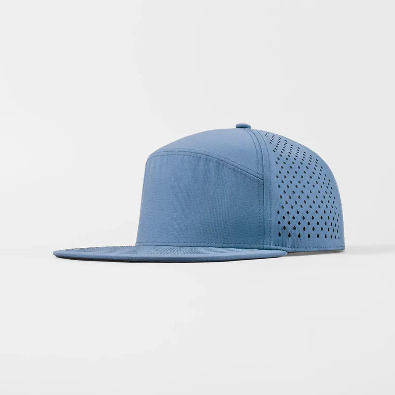 Foremost 6023 Perf Flat Bill Hat – Sky Blue - Customized with Your Logo