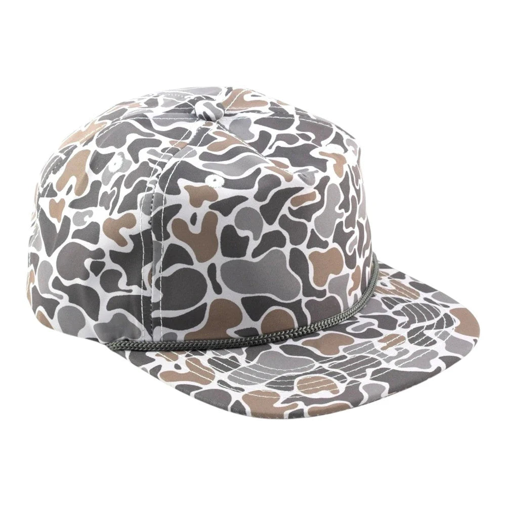 Blank Rope Hats Camo 5-Panel – Smokeshow Camo / Grey  - Customized with Your Logo