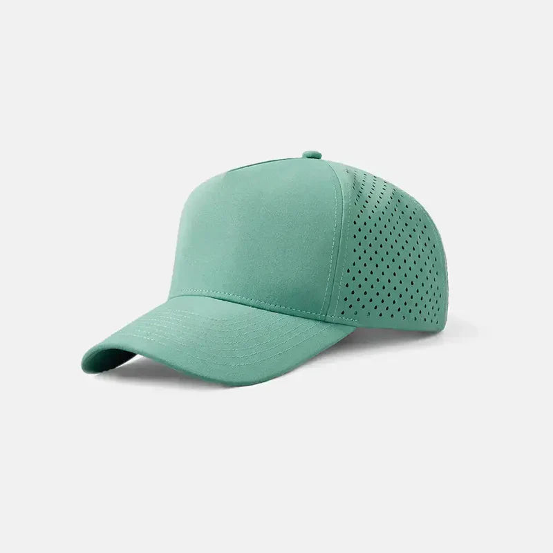 Foremost 6526 - 5 Panel Laser Performance Hat – Teal - Customized with Your Logo