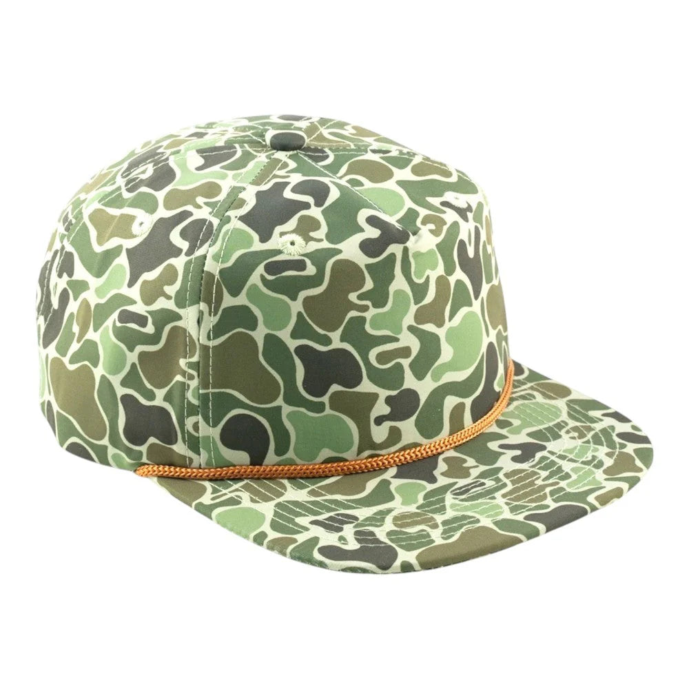 Blank Rope Hats Camo 5-Panel – Welcome to the Jungle Camo / Copper Rope - Customized with Your Logo