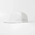 Foremost 6023 Perf Flat Bill Hat – White - Customized with Your Logo