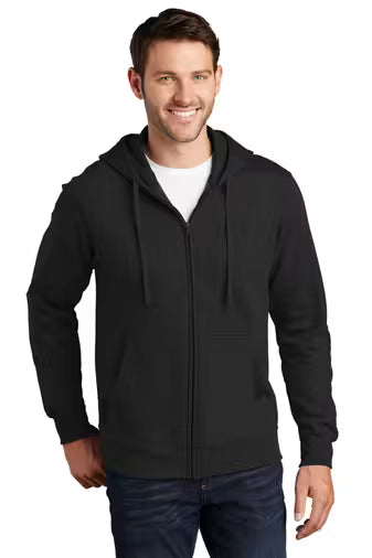 Port & Company PC850ZH - Unisex FF Fleece Full-Zip Hoodie - Custom Logo - 4" LEFT CHEST PRINT (Copy)