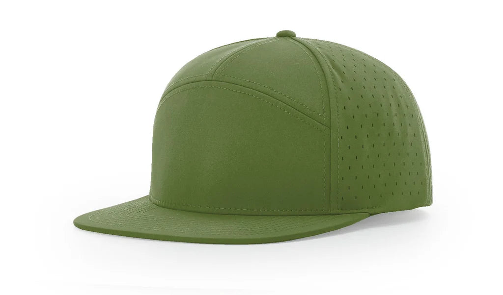 Richardson 169 Cannon Cap 7 Panel Performance Hat – Basil Green - Customized with Your Logo