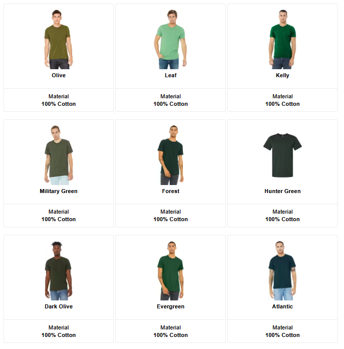 Bella Canvas 3001C - Unisex Cotton T-Shirt - Custom Logo - Full Front or Large Front Chest Print