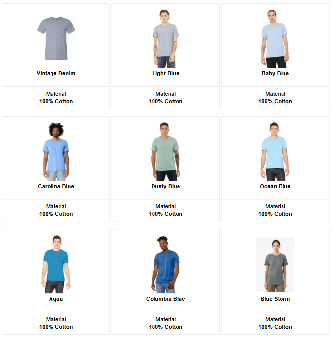 Bella Canvas 3001C - Unisex Cotton T-Shirt - Custom Logo - Full Front or Large Front Chest Print