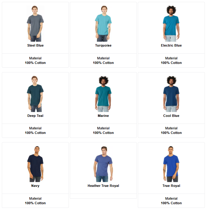 Bella Canvas 3001C - Unisex Cotton T-Shirt - Custom Logo - Full Front or Large Front Chest Print